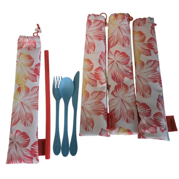 Norwex Other - EUC Norwex 4 Set - 4 piece Utensil Set with Tropical Carry Bag